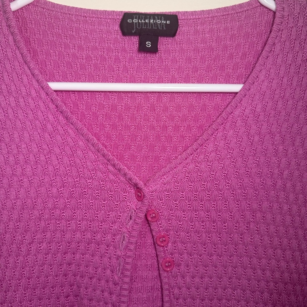 Juliana Collezione Pink 4-Button Cardigan, Discontinued Design, Size Small 💕 - Picture 2 of 3